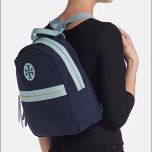 Tory Burch Navy Nylon Backpack